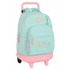 School Rucksack with Wheels BlackFit8 Enjoy Green 33 x 45 x 22 cm