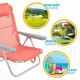 Folding Chair Colorbaby Flamingo Pink 48 x 46 x 84 cm Beach