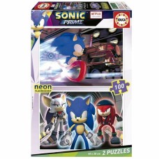 Set de 2 Puzzles Educa Neon Sonic 100 Piezas