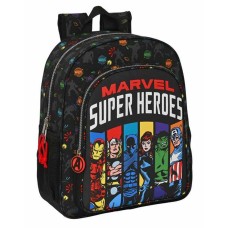 School Bag The Avengers Super heroes Black 32 x 38 x 12 cm