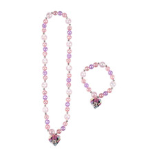 Set Collar y Pulseras Minnie Mouse Rosa 2 Piezas