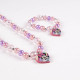 Set Collar y Pulseras Minnie Mouse Rosa 2 Piezas