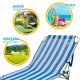 Beach sunbed Colorbaby Blue White 188 x 58 x 30 cm
