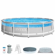 Circular Pool with Filtering System Intex Clearview Prism Frame 427 x 107 cm