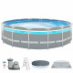 Circular Pool with Filtering System Intex Clearview Prism Frame 488 x 122 cm