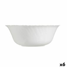 Salad Bowl Luminarc Feston White Glass (25 cm) (6 Units)