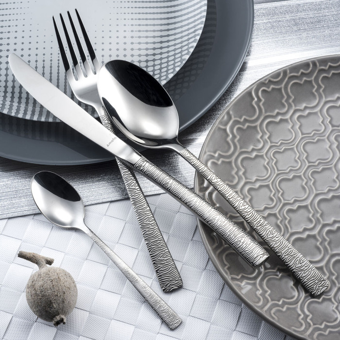 Set of Dessert Forks Amefa Havane Jungle Metal Stainless steel 12 Units Set of Dessert Forks Amefa Havane Jungle Metal Stainless steel 12 Units