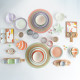 Bowl Quid Kaleido Coral Ceramic Shell 16 x 14 x 4 cm (4 Units)