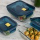 Hermetic Lunch Box Quid Astral 620 ml 16 x 16 x 7 cm Blue Glass