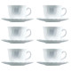 Juego de Tazas con Platos Luminarc Trianon (6 pcs) Blanco Vidrio 220 ml (12 Piezas)