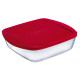 Fiambrera Rectangular con Tapa Ô Cuisine Cook&store Ocu Rojo 2,5 L 28 x 20 x 8 cm Silicona Vidrio (5 Unidades)