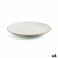 Plato Llano Ariane Terra Cerámica Beige (24 cm) (6 Unidades)