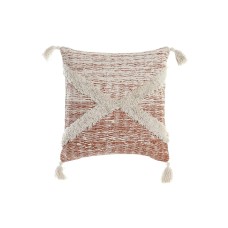 Cushion DKD Home Decor Beige Orange 45 x 10 x 45 cm Fringe