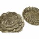 Tray DKD Home Decor Golden Tropical 25 x 25 x 4 cm With relief Leaf of a plant (2 Units)