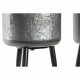 Set de Macetas DKD Home Decor Negro Gris 100 % Metal (25 x 25 x 46	 cm)