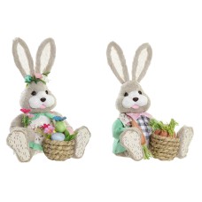 Decorative Figure DKD Home Decor 28 x 22 x 40 cm Brown Rabbit Green Multicolour (2 Units)