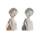 Decorative Figure DKD Home Decor Lady Pink White 15 x 15 x 27,5 cm (2 Units)