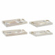 Set of trays DKD Home Decor Vase Black Golden White 40 x 30 x 6 cm Modern (2 Units)