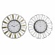 Wall Clock DKD Home Decor 40 x 6,4 x 40 cm Crystal Silver Golden Iron (2 Units)