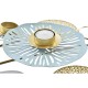 Candle Holder DKD Home Decor Mirror Golden Metal Mint Waterlily (54 x 33 x 8 cm)