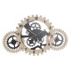 Wall Clock DKD Home Decor Natural Black MDF Gears (70 x 4 x 45 cm)