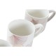 4 Piece Mug Set DKD Home Decor Grey Beige Pink Golden Metal White 330 ml Modern