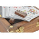 Juego de Mesa DKD Home Decor Sheesham 17 x 17 x 5,5 cm Dorado Marrón 4 Piezas