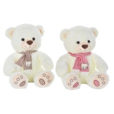 Oso de Peluche DKD Home Decor Rojo Blanco Burdeos Infantil 20 x 20 x 50 cm (2 Unidades)