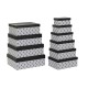 Set of Stackable Organising Boxes DKD Home Decor Black White Cardboard