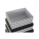 Set of Stackable Organising Boxes DKD Home Decor Black White Cardboard