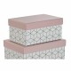 Set of Stackable Organising Boxes DKD Home Decor Golden White Light Pink Cardboard (43,5 x 33,5 x 15,5 cm)