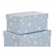 Set of Stackable Organising Boxes DKD Home Decor White Sky blue Children's Cardboard (43,5 x 33,5 x 15,5 cm)