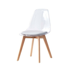 Silla de Comedor DKD Home Decor Gris Madera Policarbonato (54 x 47 x 81 cm)