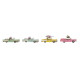 Figura Decorativa DKD Home Decor Coche 25,8 x 10,5 x 9,5 cm Vintage (4 Piezas)