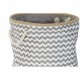 Basket DKD Home Decor 8424001855773 38 x 38 x 45 cm Grey Polyester Zigzag White Jute Boho