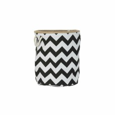 Basket DKD Home Decor 8424001855759 38 x 38 x 45 cm Black Polyester Zigzag White Modern Jute