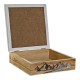 Set of decorative boxes DKD Home Decor 8424001775835 Metal Wood Brown White 24 x 24 x 7,5 cm MDF Wood (2 Units)