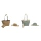 Beach Bag DKD Home Decor 43 x 10 x 28 cm Beige Brown Green (2 Units)