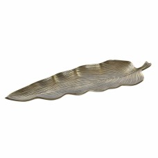 Centerpiece DKD Home Decor Golden Aluminium Leaf of a plant (76 x 25 x 5 cm)