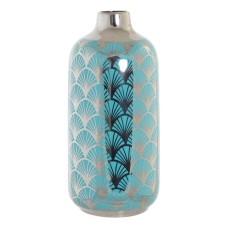 Vase DKD Home Decor Porcelain Turquoise Oriental (15 x 15 x 41.5 cm)