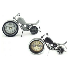 Table clock DKD Home Decor 29,5 x 7,5 x 17 cm Black Grey Motorbike Iron Vintage (2 Units)