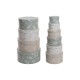 Set de Cajas Organizadoras Apilables DKD Home Decor Beige Marrón Verde Cartón (37,5 x 37,5 x 18 cm)