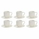 Set of 6 Cups with Plate DKD Home Decor Natural Porcelain White 90 ml