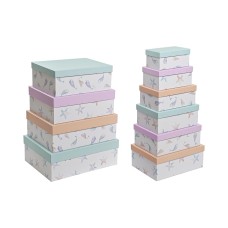 Set of Stackable Organising Boxes DKD Home Decor Navy Cardboard (43,5 x 33,5 x 15,5 cm)