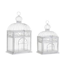 Cage DKD Home Decor White Metal (28 x 20 x 54 cm)