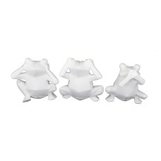 Figura Decorativa DKD Home Decor 18,5 x 13 x 17,8 cm Blanco Rana (3 Unidades)