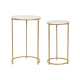 Set of 2 tables Home ESPRIT Golden Metal Marble 40 x 40 x 64 cm