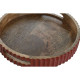 Tray Home ESPRIT Yellow Green Coral Mango wood 30 x 30 x 5 cm (3 Units)