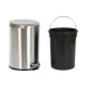 Papelera con Pedal Home ESPRIT Plateado Acero Inoxidable Polipropileno 20 L