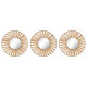 Juego de Espejos Home ESPRIT Natural Rafia Cristal Scandi 20 x 2 x 20 cm (3 Piezas)